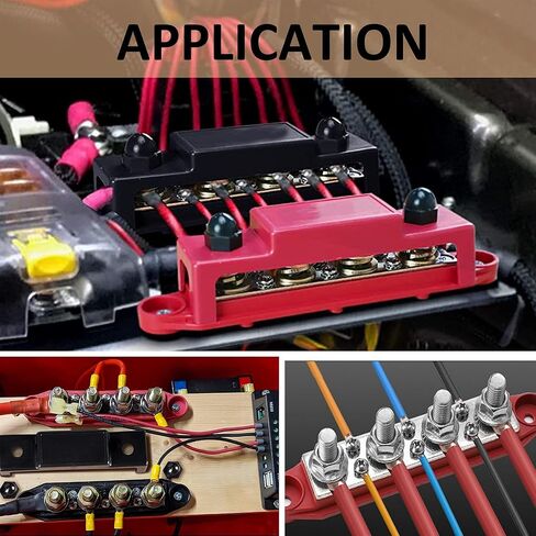 2 PCS Marine Bus Bar 12V 150A Power Distribution Block, M6 Stud, 12 Volt Automotive Marine Battery Busbar Terminal Block with Cover in Kuwait