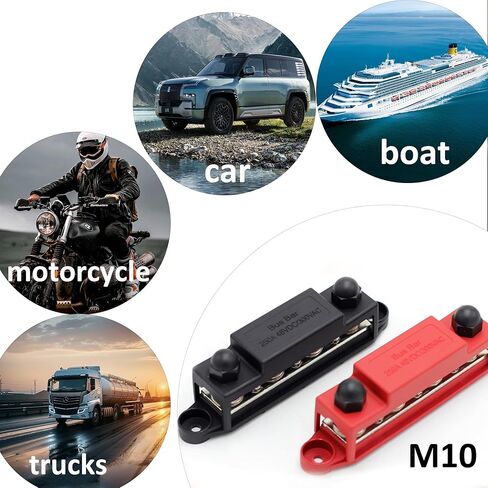 2 PCS Marine Bus Bar 12V 150A Power Distribution Block, M6 Stud, 12 Volt Automotive Marine Battery Busbar Terminal Block with Cover in Kuwait