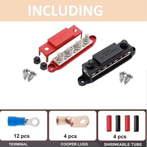 2 PCS Marine Bus Bar 12V 150A Power Distribution Block, M6 Stud, 12 Volt Automotive Marine Battery Busbar Terminal Block with Cover in Kuwait
