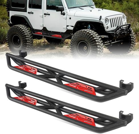 ألواح الجري لـ Gladiator JT 4 Door 2020 2021 2022 2023 2024 ، 7.7 بوصة خطوات منزلق صخرية غير زرق in Kuwait
