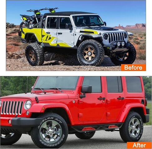 ألواح الجري لـ Gladiator JT 4 Door 2020 2021 2022 2023 2024 ، 7.7 بوصة خطوات منزلق صخرية غير زرق in Kuwait