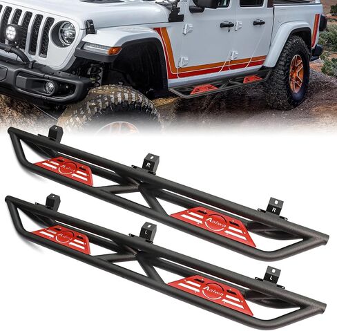 ألواح الجري لـ Gladiator JT 4 Door 2020 2021 2022 2023 2024 ، 7.7 بوصة خطوات منزلق صخرية غير زرق in Kuwait