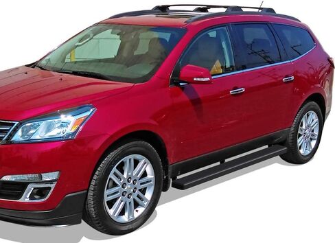 APS 6in من الفولاذ المقاوم للصدأ للركض الأسود متوافق مع Chevy Traverse 2007-2017 و Buick Enclave 2007-2009 (Explude Denali) (Nerf Bars Side Steps) in Saudi Arabia