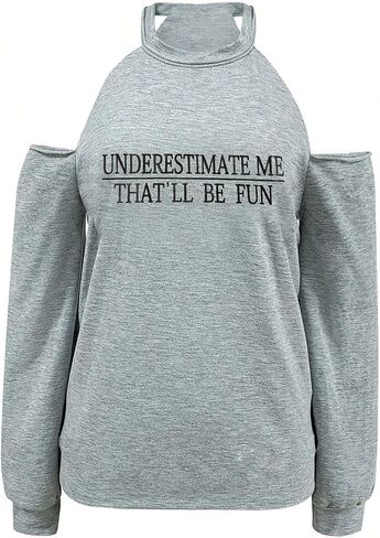 Soly Hux Letter Women's Graphshirt Shirt Counder الكتف البارد Long Sleeve Tops Pullover Tops Streetwear in Saudi Arabia