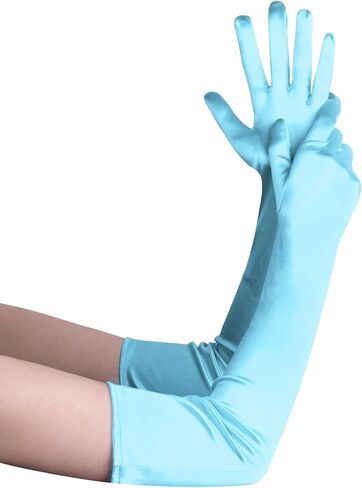 Long Opera Gloves for Women, Long Satin Gloves Elegant Glove Adult Size Elbow Length Gloves 1920s Gloves Bridal Gloves in Kuwait