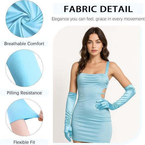 Long Opera Gloves for Women, Long Satin Gloves Elegant Glove Adult Size Elbow Length Gloves 1920s Gloves Bridal Gloves in Kuwait