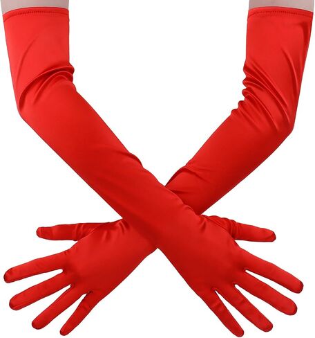 Long Opera Gloves for Women, Long Satin Gloves Elegant Glove Adult Size Elbow Length Gloves 1920s Gloves Bridal Gloves in Saudi Arabia