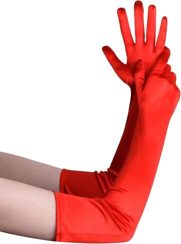 Long Opera Gloves for Women, Long Satin Gloves Elegant Glove Adult Size Elbow Length Gloves 1920s Gloves Bridal Gloves in Saudi Arabia
