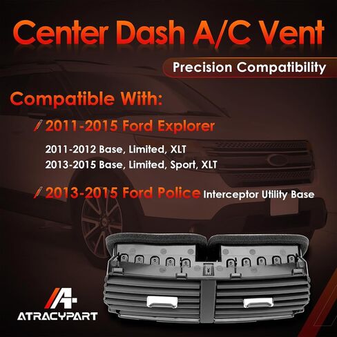 Center Dash A/C Air Vent ، متوافق مع عام 2011-2015 فورد إكسبلورر ، 2013-2015 أداة اعتراض الشرطة ، إدراج مصبغة مخرج وحدة التحكم ، يحل محل# BB5Z-19893-AD in Saudi Arabia