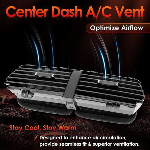 Center Dash A/C Air Vent ، متوافق مع عام 2011-2015 فورد إكسبلورر ، 2013-2015 أداة اعتراض الشرطة ، إدراج مصبغة مخرج وحدة التحكم ، يحل محل# BB5Z-19893-AD in Saudi Arabia
