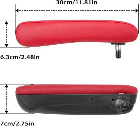 Front Left Side Seat Armrest Compatible with 2016 2017 2018 2019 Fiat 500 Car Armrest Box Replaces 6BV31KRLAA (Red) in Saudi Arabia