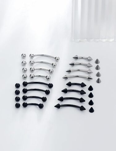 16g 6/8/10/12 مم/حاجب سوداء/روك/دافئ/عمودي/VCH/Snake-Eyes/anti-tragus/Christina/Daith/Belly-Button/Bridge/غطاء محرك السيارة المجوهر in Kuwait