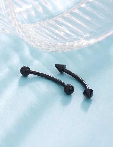 16g 6/8/10/12 مم/حاجب سوداء/روك/دافئ/عمودي/VCH/Snake-Eyes/anti-tragus/Christina/Daith/Belly-Button/Bridge/غطاء محرك السيارة المجوهر in Kuwait