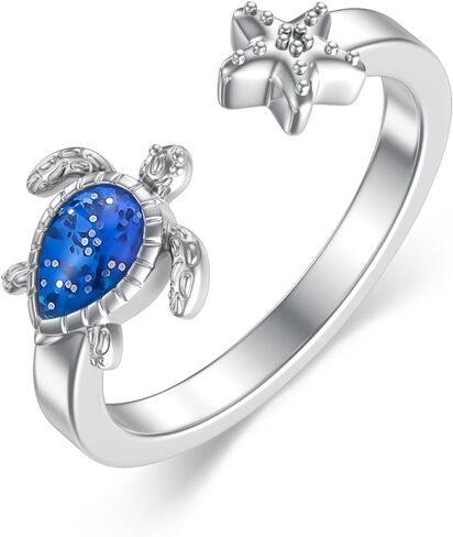 Turtle Starffish/Lotus Toe Ring للنساء 925 Sterling Silver قابل للتعديل قابلة للتعديل in Kuwait