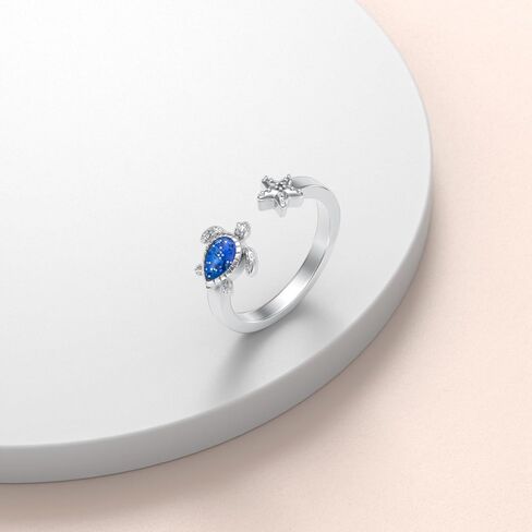 Turtle Starffish/Lotus Toe Ring للنساء 925 Sterling Silver قابل للتعديل قابلة للتعديل in Kuwait
