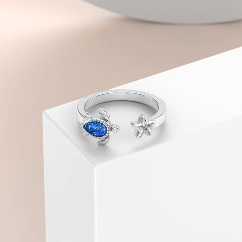 Turtle Starffish/Lotus Toe Ring للنساء 925 Sterling Silver قابل للتعديل قابلة للتعديل in Kuwait