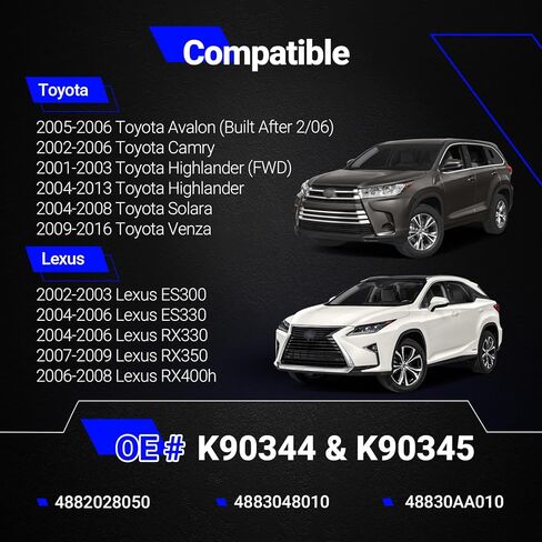 K90344 & K90345 زنك نيكل سبيكة- روابط شريط التثبيت الأمامي والخلفي لوكسوس ES300 ES330 RX330 RX350 RX400H/TOYOTA CAMRY HIVELLAND AVALAN SOLARA VENZA استبدال# 4882028050 ، 488304801010 in Saudi Arabia