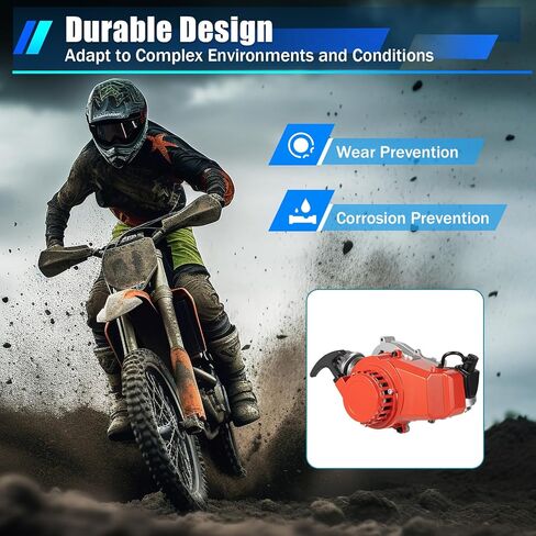 49CC 2 Stroke Engine Motor, 1.9kw/7000rpm Racing Engine Motor Transfer Motor, 49cc Engine Electronic Ignition System Mini Motorbike Engine for Dirt Bike, Pocket Bike Engine Kits in Saudi Arabia
