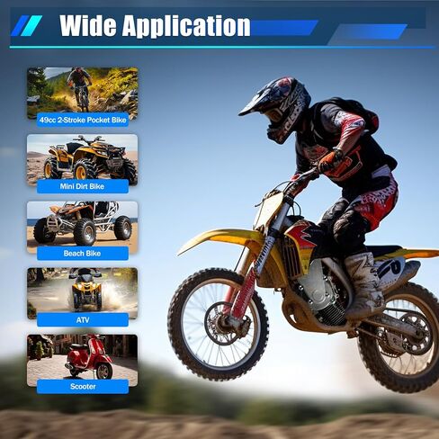 49CC 2 Stroke Engine Motor, 1.9kw/7000rpm Racing Engine Motor Transfer Motor, 49cc Engine Electronic Ignition System Mini Motorbike Engine for Dirt Bike, Pocket Bike Engine Kits in Saudi Arabia