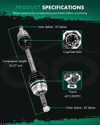 SCITOO CV Axle Shaft Assembly Front Left for Mitsubishi Lancer 2.0L 2002-2007 66-3377 FWD in Saudi Arabia