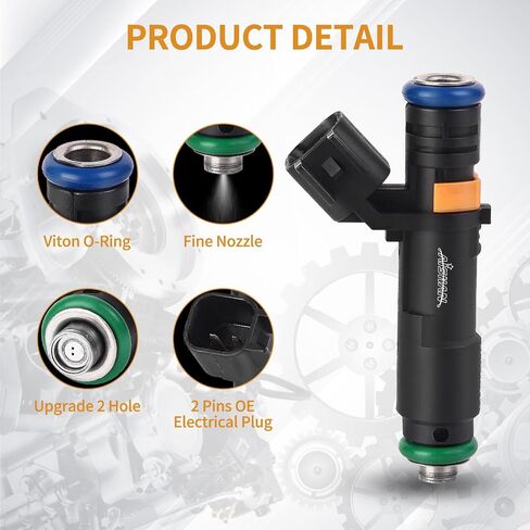 4pcs حقن الوقود 2 ثقوب متوافقة مع Chrysler 200 ، ل Dodge Dart ، لـ Ram Promaster City 2015 ، لجيب Cherokee Renegade 2014 2015 2016 2017 L4 2.0L 2.4L استبدال# 4593986AA 4593986AB in Saudi Arabia