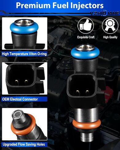 0280158233 Fuel Injectors for 3.6L V6 for:-Dodge Durango 2011-2012 Grand Caravan 2011-2020, for:-Jeep Grand Cherokee 2011-2012, for:-Chrysler Town & Country 2011-2016, for:-RAM 1500 2017 (6) in Saudi Arabia