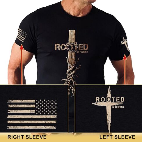 Rooted in Christ Shirt, Jesus Shirts for Men, Christian Shirts for Men, Christian Tshirts in Saudi Arabia