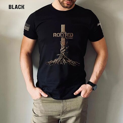 Rooted in Christ Shirt, Jesus Shirts for Men, Christian Shirts for Men, Christian Tshirts in Saudi Arabia