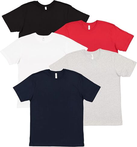 LAT Adult Unisex Crew Neck Short Sleeve Soft Cotton T-Shirt 5 Pack in Saudi Arabia