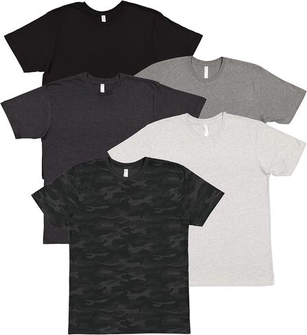 LAT Adult Unisex Crew Neck Short Sleeve Soft Cotton T-Shirt 5 Pack in Saudi Arabia