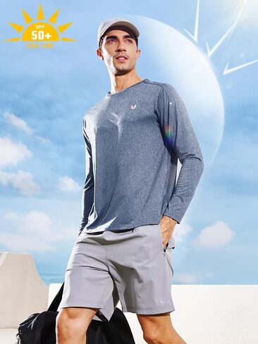 NORTHYARD Men's Athletic Running Workout Shirts Long Sleeve Lightweight Quick Dry Gym Outdoor Fishing Performance Tops Shirts in Kuwait
