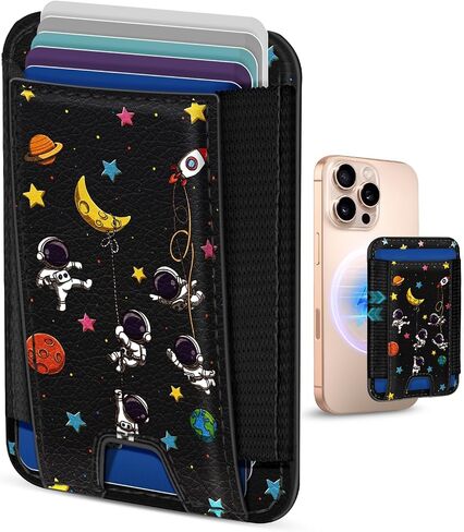 Toycamp متوافق مع حامل البطاقة المغناطيسية Magsafe Wallet - محفظة هاتف جلدية للنساء iPhone Girls Cute Slim Magnet Rfid بطاقة الائتمان لـ Apple 16/15/14/13/12 حالة الهاتف ، تنمو زهرة in Kuwait
