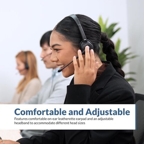 Cyber Acoustics AC-204 Stereo Headset with Ambidextrous Boom Mic | Great for VoIP and Gaming, Leatherette Earpads, Includes Y-Adapter, PC and Mac Compatible in Kuwait