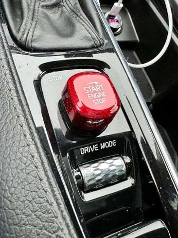 iJDMTOY 3D Gloss Red Real Carbon Fiber Engine Start/Stop Start Button Cover Compatible with Volvo XC60 XC90 S90 S60 V90 V60 in Saudi Arabia