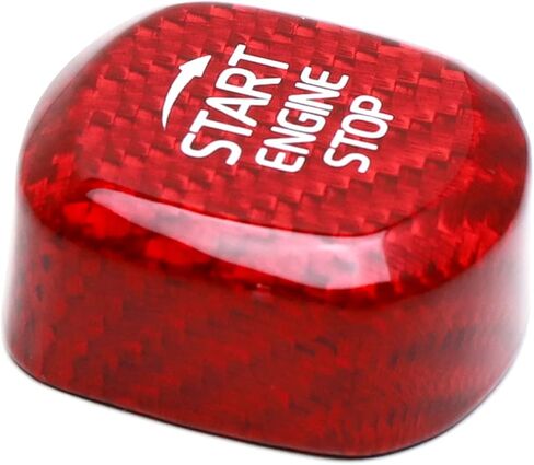 iJDMTOY 3D Gloss Red Real Carbon Fiber Engine Start/Stop Start Button Cover Compatible with Volvo XC60 XC90 S90 S60 V90 V60 in Saudi Arabia