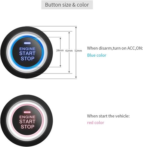 EASYGUARD P5 Replacement Push Engine Start Stop Button for ec002 or es002 or ec110 Series (P5 Style, Blue, Light red) in Saudi Arabia