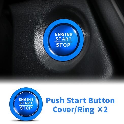 for 2019-2025 Toyota Corolla Fuel & Corolla Cross Fuel Accessories - Air Conditioning, Push Start Button Cover/Ring, Aluminum Alloy Decorative 4pcs/Set (Fuel, Pink) in Kuwait