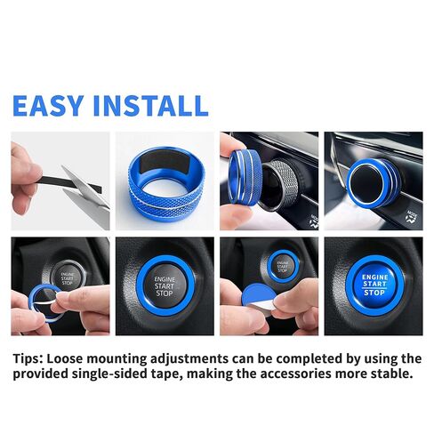 for 2019-2025 Toyota Corolla Fuel & Corolla Cross Fuel Accessories - Air Conditioning, Push Start Button Cover/Ring, Aluminum Alloy Decorative 4pcs/Set (Fuel, Pink) in Kuwait