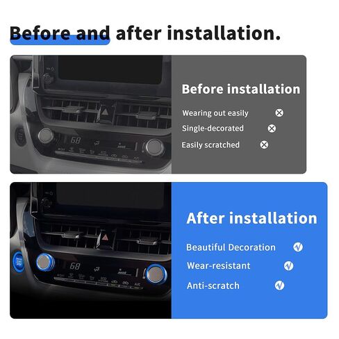 for 2019-2025 Toyota Corolla Fuel & Corolla Cross Fuel Accessories - Air Conditioning, Push Start Button Cover/Ring, Aluminum Alloy Decorative 4pcs/Set (Fuel, Pink) in Kuwait