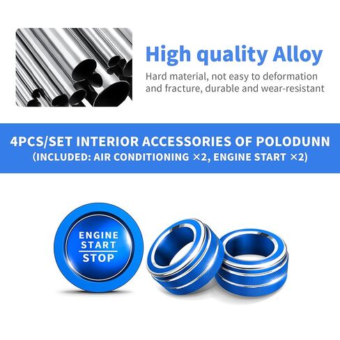 for 2019-2025 Toyota Corolla Fuel & Corolla Cross Fuel Accessories - Air Conditioning, Push Start Button Cover/Ring, Aluminum Alloy Decorative 4pcs/Set (Fuel, Pink) in Kuwait