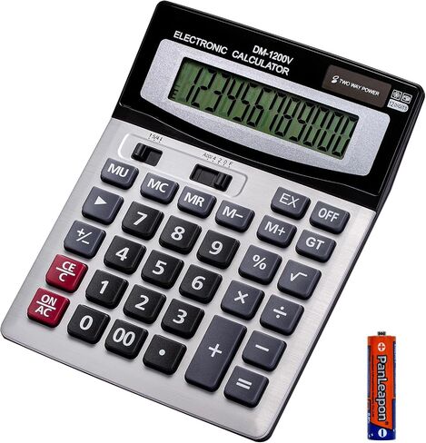 12 Digit Desktop Calculator with Large LCD Display and Sensitive Button, Dual Solar Power and Battery, Standard Function for Office (YE8898) in Kuwait