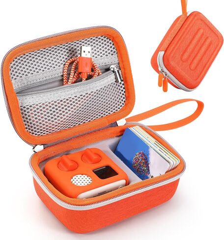 حالة صلبة متوافقة مع yoto mini Kids Audio Music Player & yoto سماعة رأس ، حالة تخزين السفر للأطفال يلعب بطاقات Audiobook Cards ، Orange in Kuwait