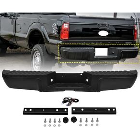 Rear Step Bumper Compatible with 2008-2016 Ford F-250 F-350 F-450 Super Duty,Black Steel Back Bumper W/O Object Sensor Holes in Saudi Arabia