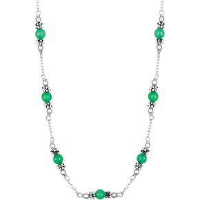 Amazon Essentials Fine Silver-Plated Western Beaded Necklace, 16" in Kuwait