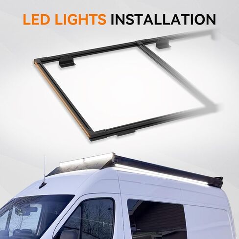 Van Roof Ladder Rack Fit for Ford Transit 148" Long Wheelbase Low/Medium/High Roof for Solar Panels Installation in Saudi Arabia