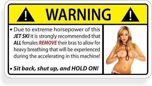 Jet Ski Sexy Girl HOT Warning Decal Sticker Funny in Saudi Arabia