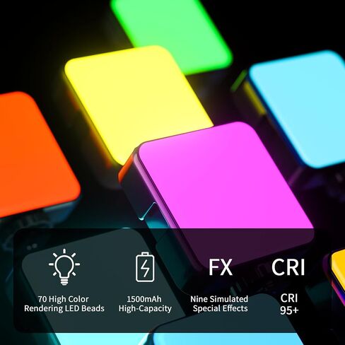 LED Camera Light, Portable Photography Video Lights Selfie Light for iPhone,Warm and Cool 3 Colors 3000-9900K, 72pcs Beads, with Cell Phone Clip, with 1/4 Standard Screw, 1500mAh Rechargeable CRI 80 in Saudi Arabia