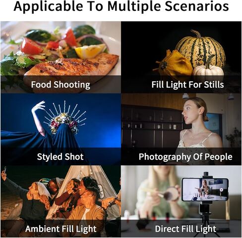 LED Camera Light, Portable Photography Video Lights Selfie Light for iPhone,Warm and Cool 3 Colors 3000-9900K, 72pcs Beads, with Cell Phone Clip, with 1/4 Standard Screw, 1500mAh Rechargeable CRI 80 in Saudi Arabia
