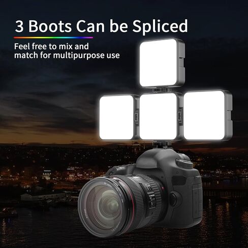 LED Camera Light, Portable Photography Video Lights Selfie Light for iPhone,Warm and Cool 3 Colors 3000-9900K, 72pcs Beads, with Cell Phone Clip, with 1/4 Standard Screw, 1500mAh Rechargeable CRI 80 in Saudi Arabia