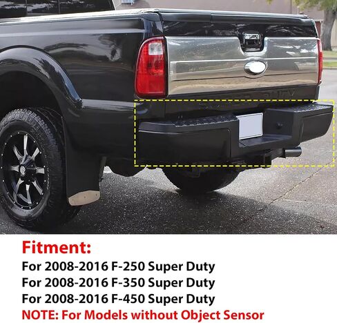Rear Step Bumper Compatible with 2008-2016 Ford F-250 F-350 F-450 Super Duty,Black Steel Back Bumper W/O Object Sensor Holes in Kuwait